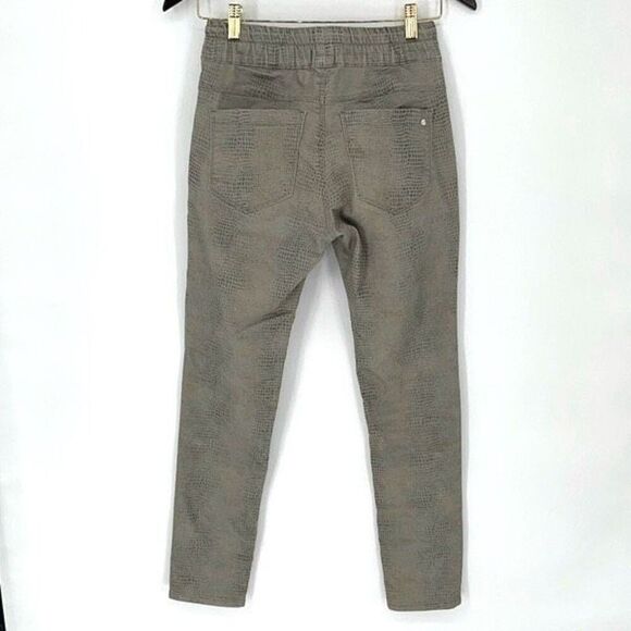 Bevy Flog Shely Original Pant Silver Sage Gray Snakeskin Print Cotton Size 24 (2 - Picture 4 of 11